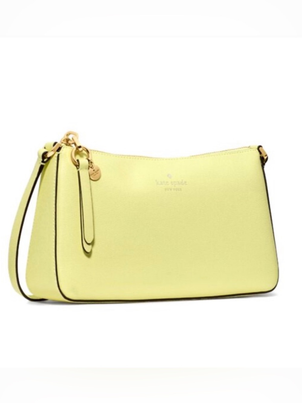 kate spade Pale Yellow Pebbled Leather Crossbody Bag